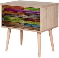 stalas 60 40 - Naktinis staliukas Kalune Design 863 (VIII), 61 cm, ąžuolo/įvairių spalvų - 1 nuotrauka