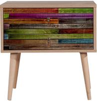 stalas 60 40 - Naktinis staliukas Kalune Design 863 (VIII), 61 cm, ąžuolo/įvairių spalvų - 2 nuotrauka