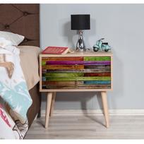 stalas 60 40 - Naktinis staliukas Kalune Design 863 (VIII), 61 cm, ąžuolo/įvairių spalvų - 5 nuotrauka