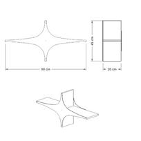 balta pakabinama lentyna - Pakabinama lentyna Kalune Design Wall Shelf 775, 90 cm, balta/juoda - 4 nuotrauka