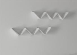 balta pakabinama lentyna - 2-jų lentynų komplektas Kalune Design Zig Zag 2, baltas - 3 nuotrauka