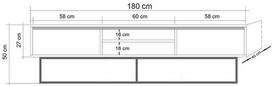 40 tv stovas - TV staliukas Kalune Design Rodez 180, rudas/juodas - 6 nuotrauka