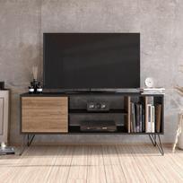 graikiniai riesutai - TV staliukas Kalune Design Mistico 140 cm, rudas/juodas - 4 nuotrauka
