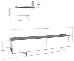 graikiniai riesutai - Kalune Design TV stalas Matera - Walnut, Baltas - 4 nuotrauka