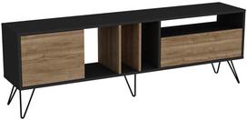 Kalune Design TV stalas Mistico (180) - Walnut, Juodas