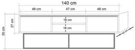 graikiniai riesutai - TV staliukas Kalune Design Rodez 140, rudas/juodas - 6 nuotrauka