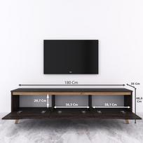 6 sp 180 - TV staliukas Kalune Design D1, juodas/rudas - 4 nuotrauka