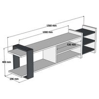 graikiniai riesutai - TV staliukas Kalune Design Zeyna, rudas/pilkas - 4 nuotrauka