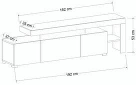 televizorius, balta - Kalune Design Televizoriaus staliukas Beliz - Baltas - 10 nuotrauka
