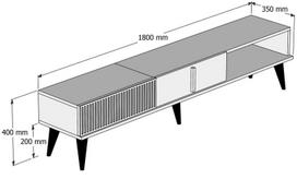 40 tv stovas - Kalune Design Televizoriaus staliukas Milan - Walnut - 6 nuotrauka
