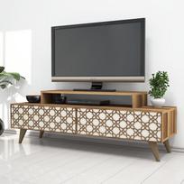 graikiniai riesutai - Kalune Design TV stalas City - Walnut, Kreminis - 2 nuotrauka