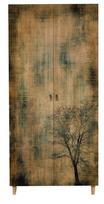 Spinta Kalune Design Wardrobe 863 (I), 90 cm, ąžuolo spalvos/tamsiai žalia