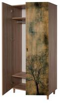 tamsios spintos - Spinta Kalune Design Wardrobe 863 (I), 90 cm, ąžuolo spalvos/tamsiai žalia - 2 nuotrauka