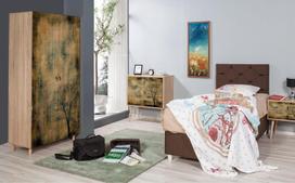 tamsios spintos - Spinta Kalune Design Wardrobe 863 (I), 90 cm, ąžuolo spalvos/tamsiai žalia - 4 nuotrauka