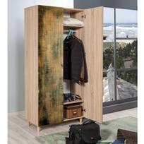 tamsios spintos - Spinta Kalune Design Wardrobe 863 (I), 90 cm, ąžuolo spalvos/tamsiai žalia - 7 nuotrauka