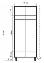 tamsios spintos - Spinta Kalune Design Wardrobe 863 (I), 90 cm, ąžuolo spalvos/tamsiai žalia - 8 nuotrauka