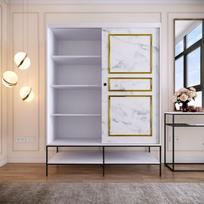drabuzine - Kalune Design Drabužinė Martin Sürgülü 150 - Baltas, Juodas, Gold - 2 nuotrauka