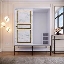 drabuzine - Kalune Design Drabužinė Martin Sürgülü 150 - Baltas, Juodas, Gold - 3 nuotrauka