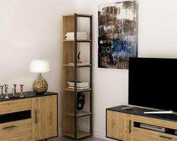 pakabinamos lentynos knygoms - Lentyna Kalune Design Texas, ąžuolo spalvos/juoda - 2 nuotrauka