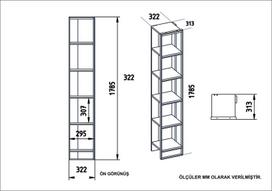 balta knygu lentyna - Lentyna Kalune Design Polka 2, balta - 4 nuotrauka