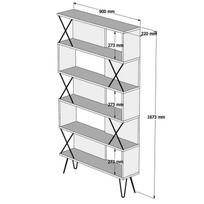 ruda knygu lentyna - Pastatoma lentyna Kalune Design Extra, ruda/juoda - 4 nuotrauka