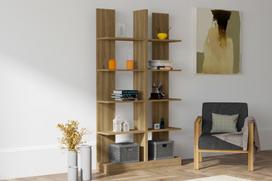ruda knygu lentyna - Pastatoma lentyna Kalune Design Bookshelf 835, tamsiai ruda - 3 nuotrauka