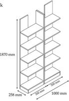 ruda knygu lentyna - Pastatoma lentyna Kalune Design Bookshelf 835, tamsiai ruda - 4 nuotrauka