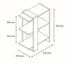 graikiniai riesutai - Pastatoma lentyna Kalune Design Gaye, ruda/balta - 4 nuotrauka