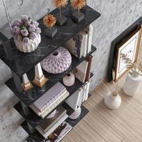 juoda knygu lentyna - Kalune Design Knygų lentynas Piante - Juodas - 2 nuotrauka