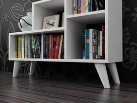 88 cm - Pastatoma lentyna Kalune Design Nisa, balta - 2 nuotrauka