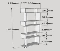 pastatomos lentynos - Pastatoma lentyna Kalune Design Blok, balta/ruda - 4 nuotrauka