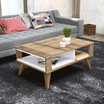 zurnalinis staliukas azuol - Kavos staliukas Kalune Design Ionis, rudas/baltas - 5 nuotrauka