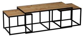 stalas 120 x 60 - 3-jų kavos staliukų komplektas Kalune Design Gigante, rudas/juodas - 1 nuotrauka