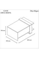 graikiniai riesutai - Kavos staliukas Kalune Design Gaye, rudas/baltas - 4 nuotrauka