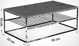 stalas 120 x 60 - Kavos staliukas Etna, rudas - 6 nuotrauka