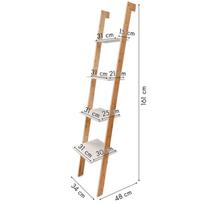 150 cm spinta - Bambuko kopėčių knygų lentyna ModernHome - 4 nuotrauka