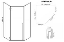 dusas - Dušo kabina REA Diamond black mat, 80x80, 90x90, 100x100 cm - 6 nuotrauka