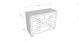 komoda 100 - Komoda Kalune Design Comfort, pilka/ruda - 4 nuotrauka