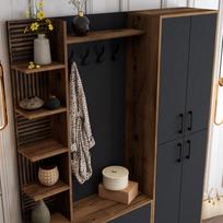 graikiniai riesutai - Kalune Design Salės stovas Viyana DA - Walnut, Anthracite - 6 nuotrauka