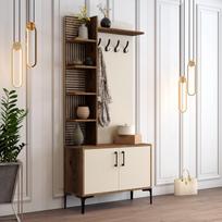 kabykla stovas - Kalune Design Salės stovas Viyana D - Walnut, Kreminis - 3 nuotrauka