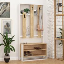kabyklos prieskambariui - Kalune Design Salės stovas Chester - Baltas, Oak - 2 nuotrauka