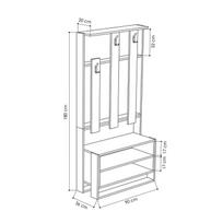 kabyklos prieskambariui - Kalune Design Salės stovas Chester - Baltas, Oak - 3 nuotrauka