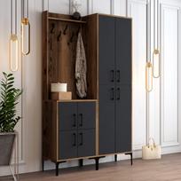 prieskambario baldai - Kalune Design Salės stovas Berlin BA - Walnut, Anthracite - 3 nuotrauka
