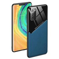 odiniai telefonu deklai - Mocco Lens Leather Back Case for Xiaomi Mi 11 Blue - 3 nuotrauka