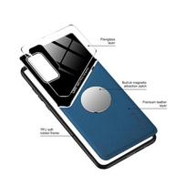 odiniai telefonu deklai - Mocco Lens Leather Back Case for Xiaomi Mi 11 Blue - 4 nuotrauka