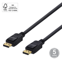DELTACO DisplayPort 4K UHD, 21,6 Gb/s, 1m, juodas / 00110001