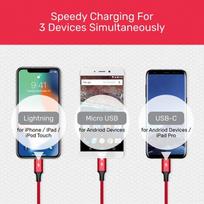 charging cable in 3 in 1 usb c - UNITEK C4049RD - 6 nuotrauka