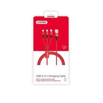 charging cable in 3 in 1 usb c - UNITEK C4049RD - 9 nuotrauka