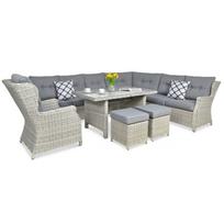 Pinti lauko baldai TRAVENTO DINING WHITE GREY