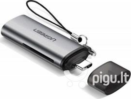 ugreen sd - Ugreen CM184  USB-C 3.1, microSD + SD, pilkas - 1 nuotrauka